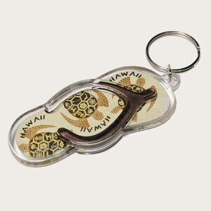 Hawaii Souvenir Flip Flop KeyRing KeyChain Brown Turtle AJW, Inc Destination